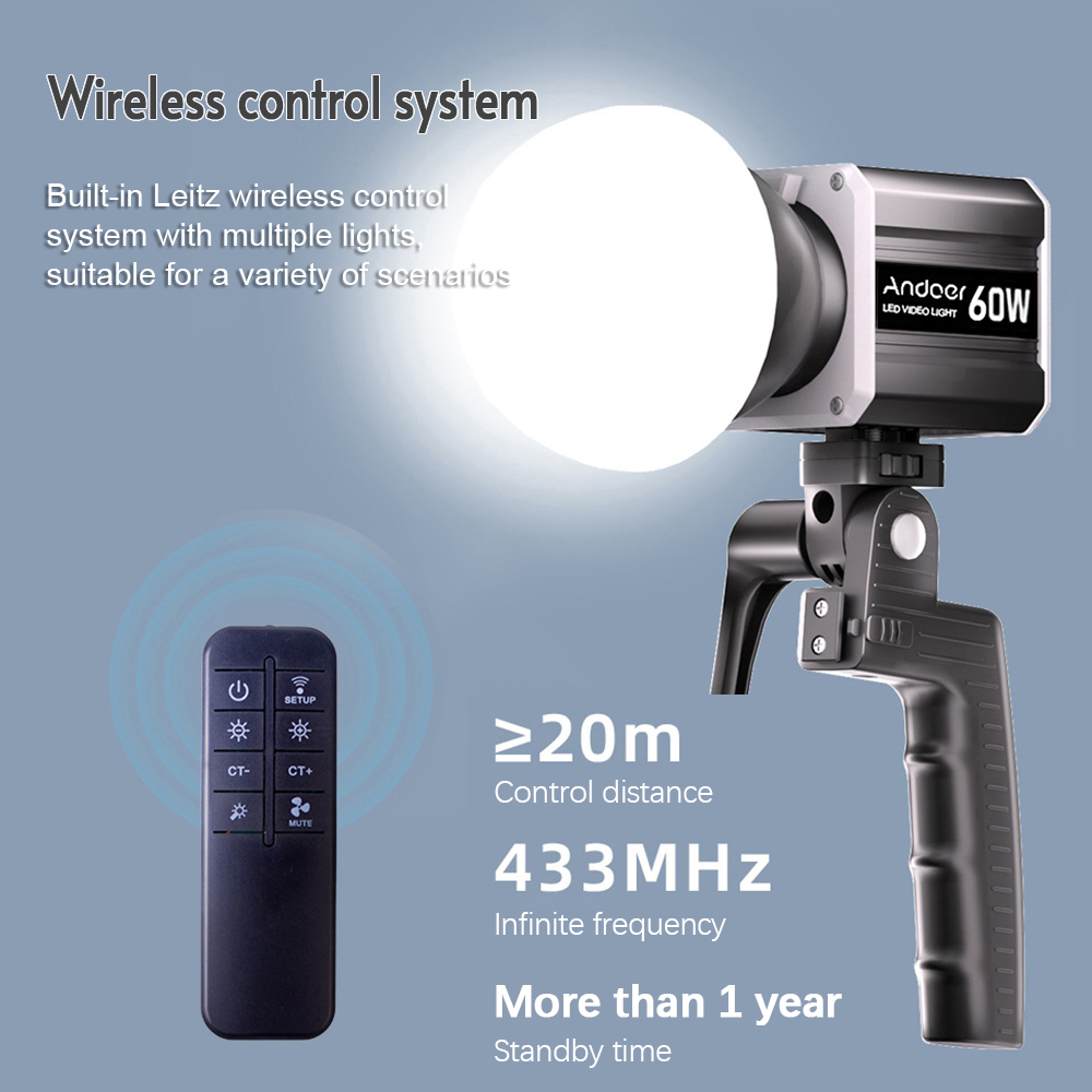 Andoer ثلاثي الألوان LED 60W C - مراجعة Photography Videos Free وسعره